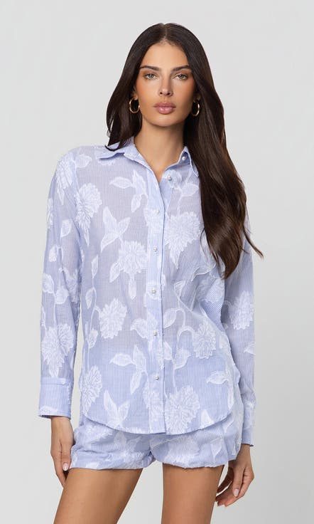 Malinda Floral Stripe Shirt