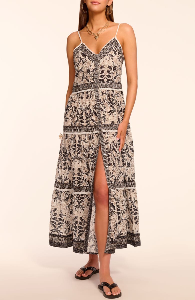 Ramy Brook Marilee Tiered Cover-Up Dress, Main, color, Black Combo