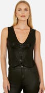 Yumi Sleeveless V-Neck Sequin Waistcoat Top
