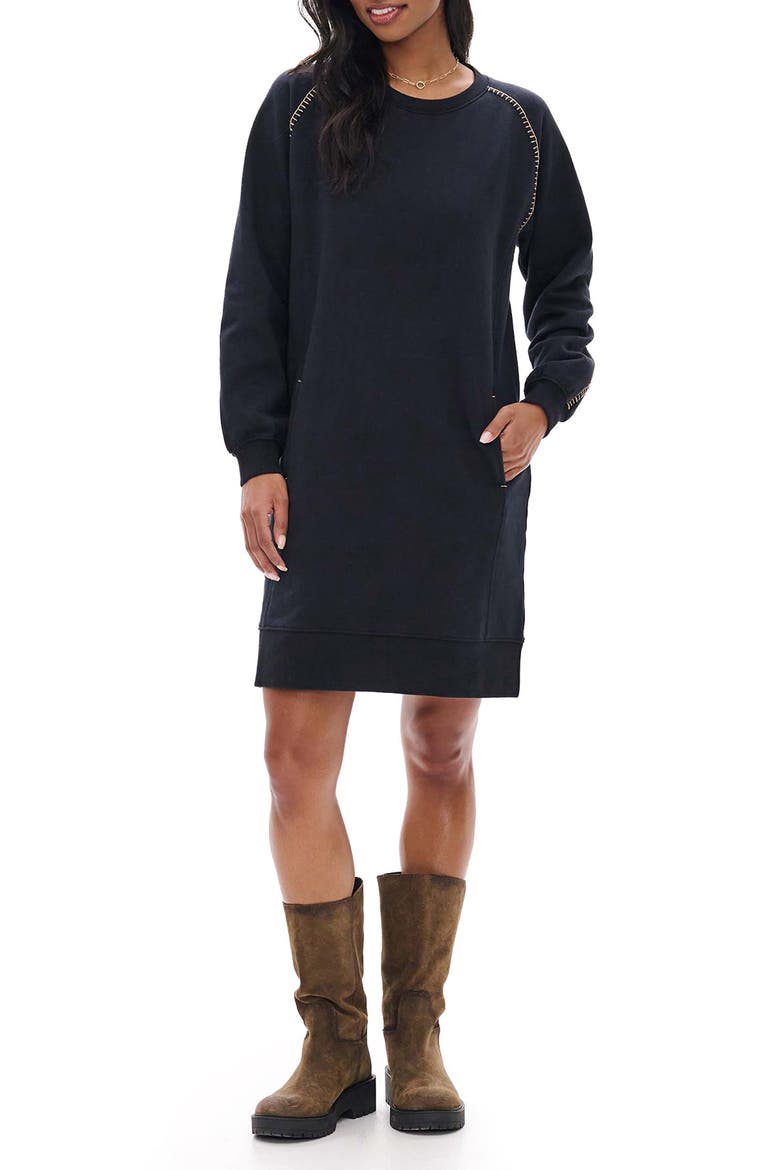 Everyday Cotton Sweatshirt Dress, Main, color, CAVIAR