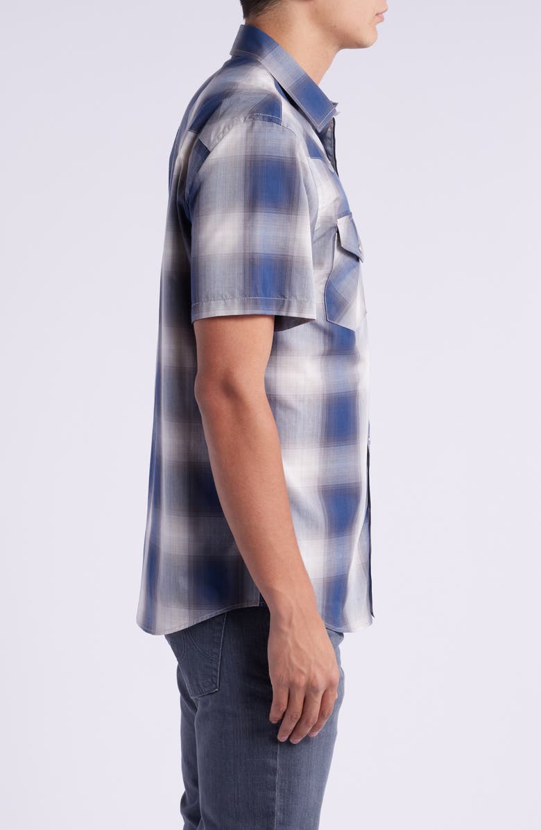 Pendleton Frontier Plaid Short Sleeve Snap-Up Western Shirt, Alternate, color, 