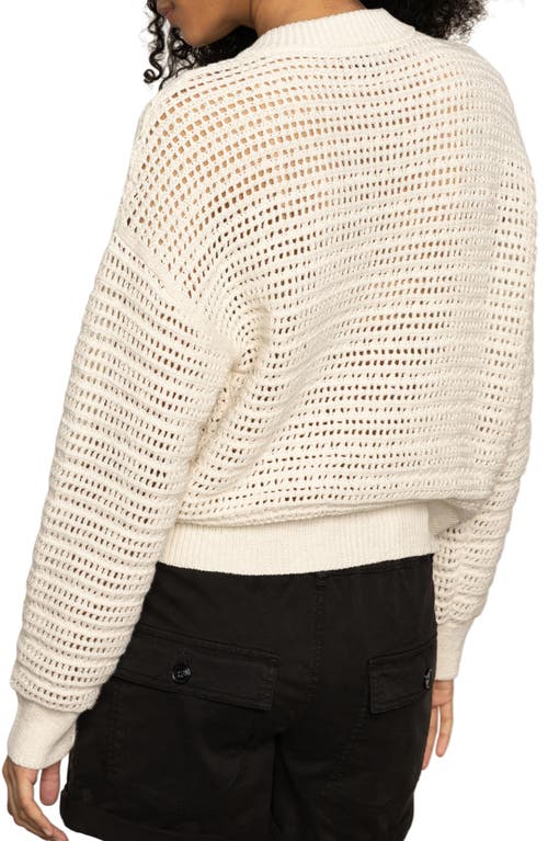 Sanctuary Open Stitch Cotton Bomber Cardigan In Chalk