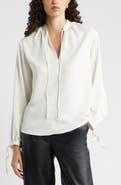 Nordstrom Long Sleeve Tie Neck Shirt