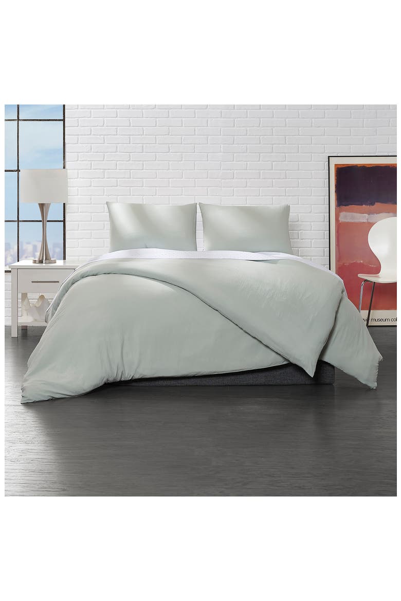 Triple Brushed Duvet Cover & Sham Set, Alternate, color, SAGE