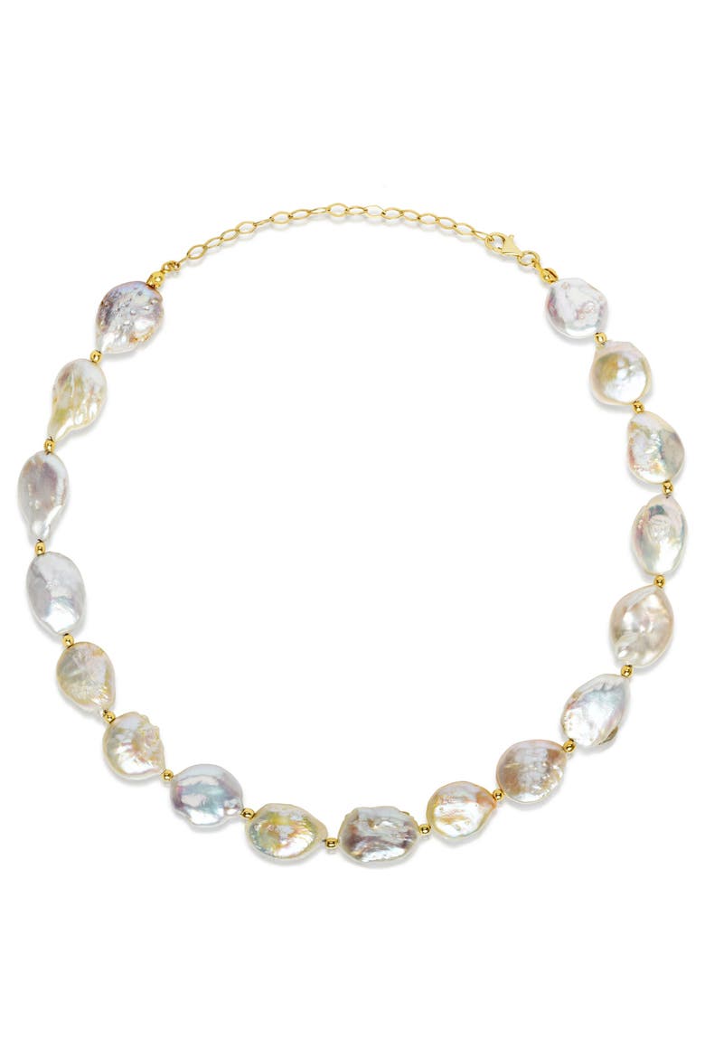 14K Gold Plated Sterling Silver Cultured Pearl, Main, color, GOLD