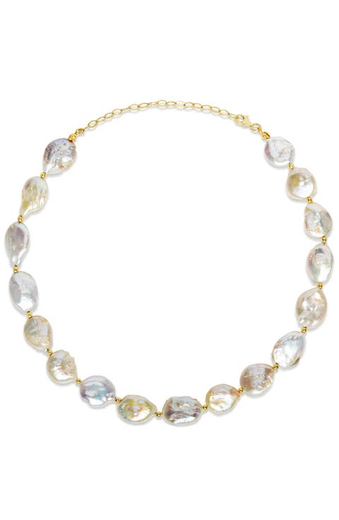 14K Gold Plated Sterling Silver Cultured Pearl