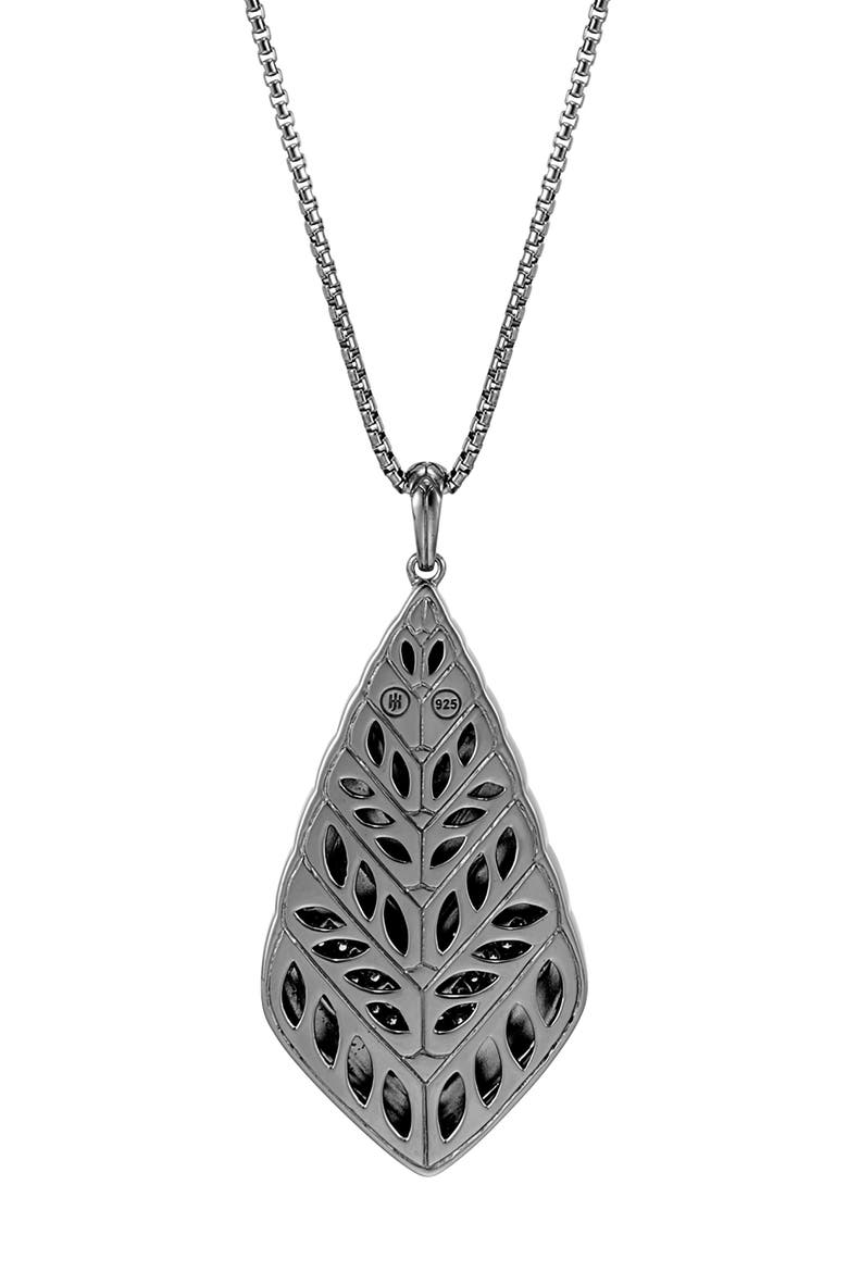 Modern Chain Long Diamond Pavé Pendant Necklace, Alternate, color, Black Rhodium/ Sterling Silver