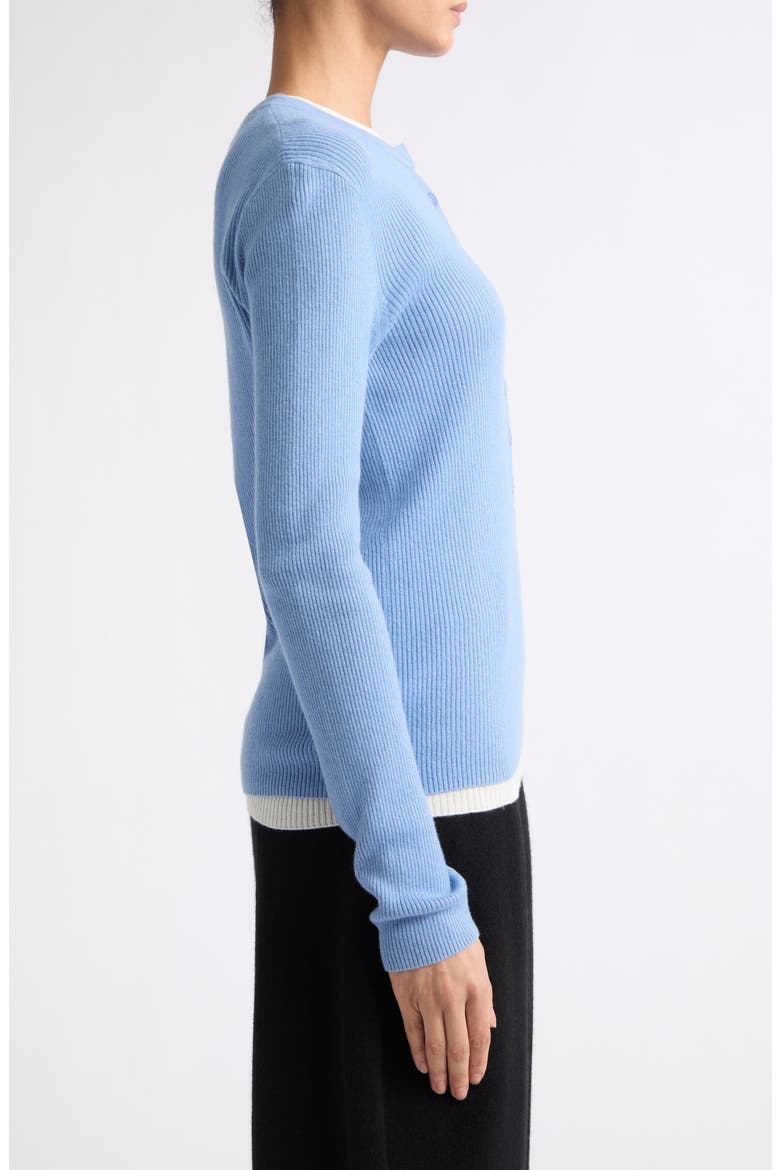 Airi Cotton & Cashmere Ribbed Henley, Alternate, color, SOFT SKY