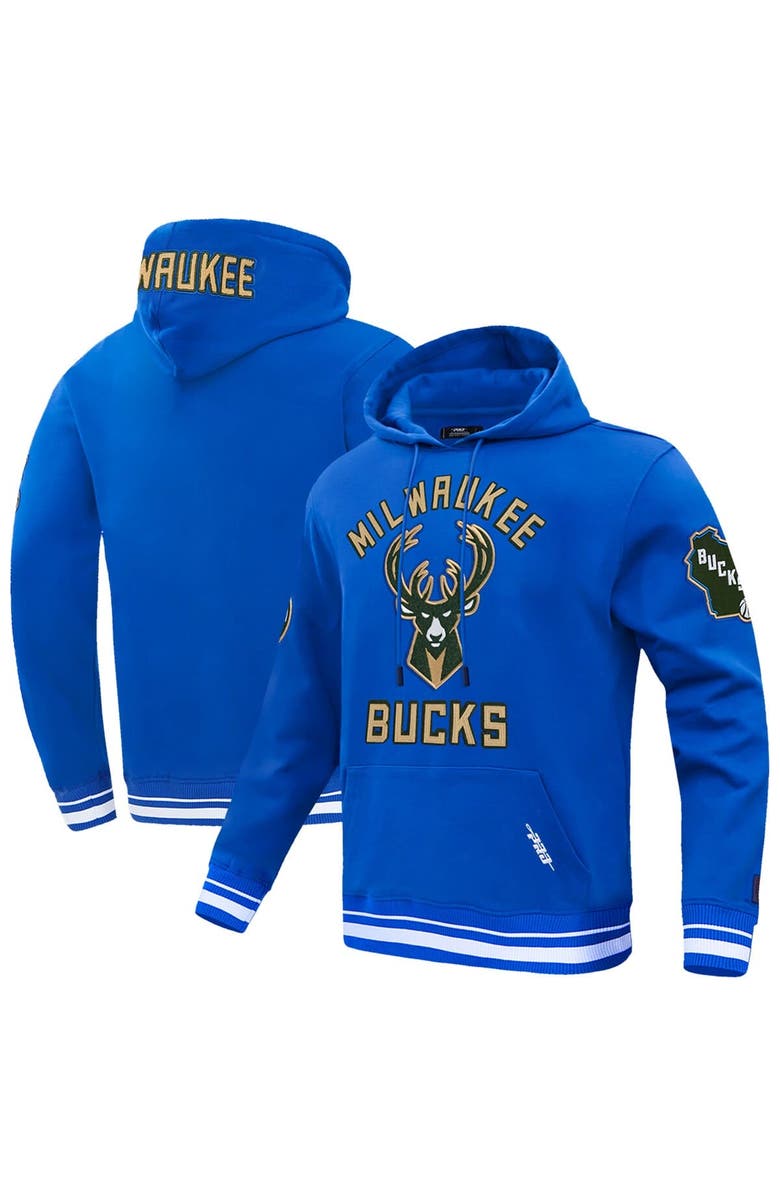 PRO STANDARD Men's Pro Standard Blue Milwaukee Bucks 2024/25 City Edition Chenille Applique Pullover Hoodie, Main, color, 