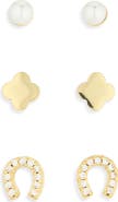 ARGENTO VIVO Luck Set of 3 Stud Earrings