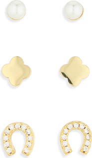 ARGENTO VIVO Luck Set of 3 Stud Earrings