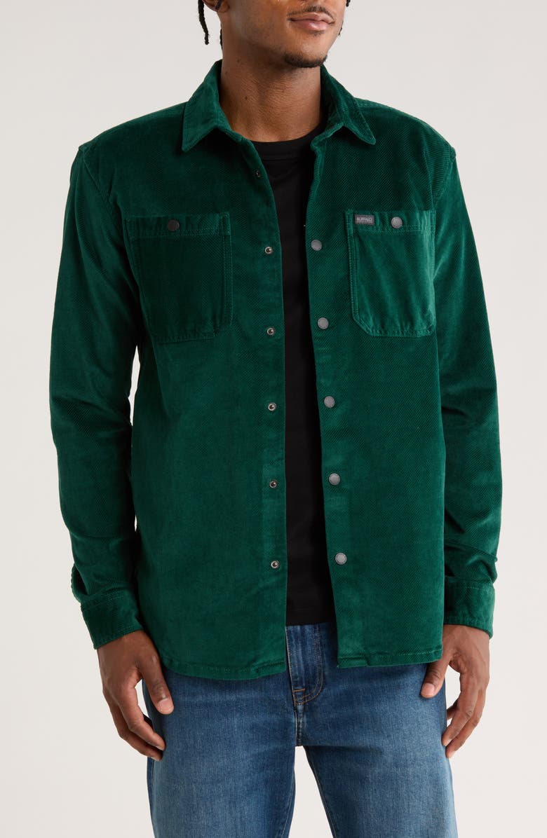 Buffalo Jeans Jaffar Corduroy Shirt Jacket, Main, color, Deep Emerald