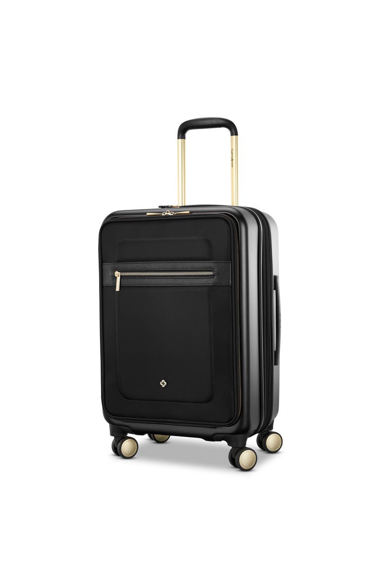 Mobile Solution 2 Expandable 22" Carry On Spinner Luggage, Main, color, Black