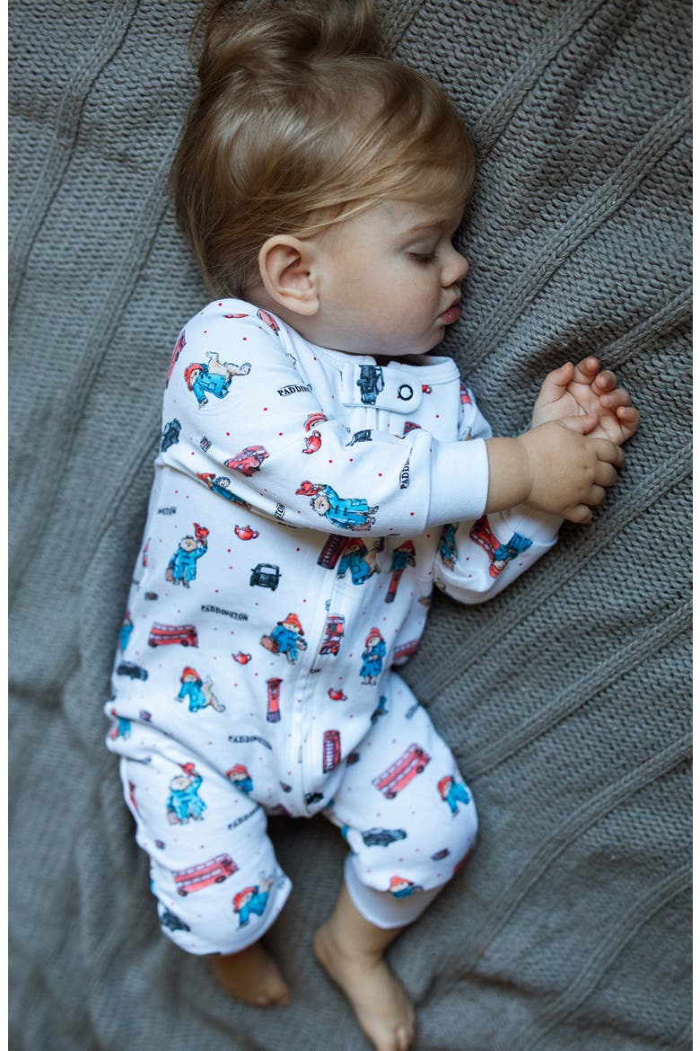 London Paddington Organic Cotton Zip Romper, Alternate, color, LONDON PADDINGTON
