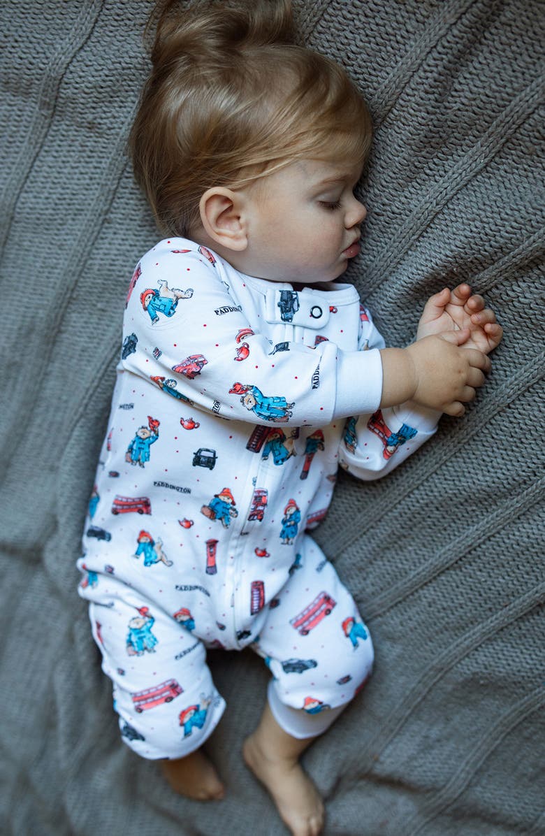 L'ovedbaby London Paddington Organic Cotton Zip Romper, Alternate, color, London Paddington