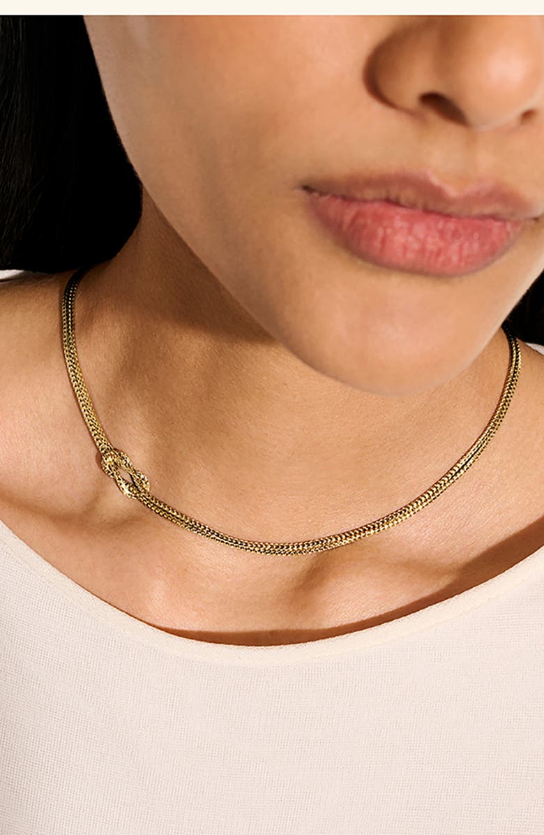 John Hardy Love Knot 14K Gold Necklace, Alternate, color, 