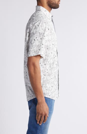 Mojito Bay Sippin' Soirée Short Sleeve Performance Button-Up Shirt