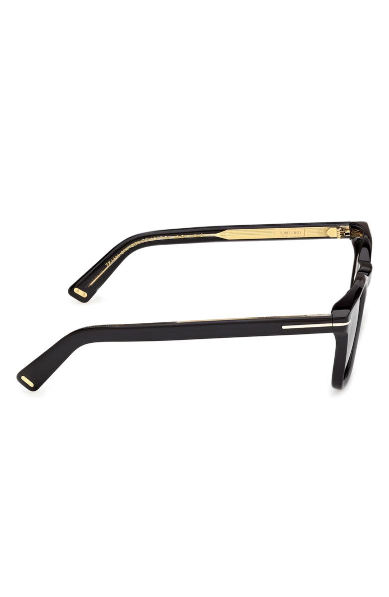 TOM FORD 48mm Square Sunglasses, Alternate, color, Shiny Black / Green Lens