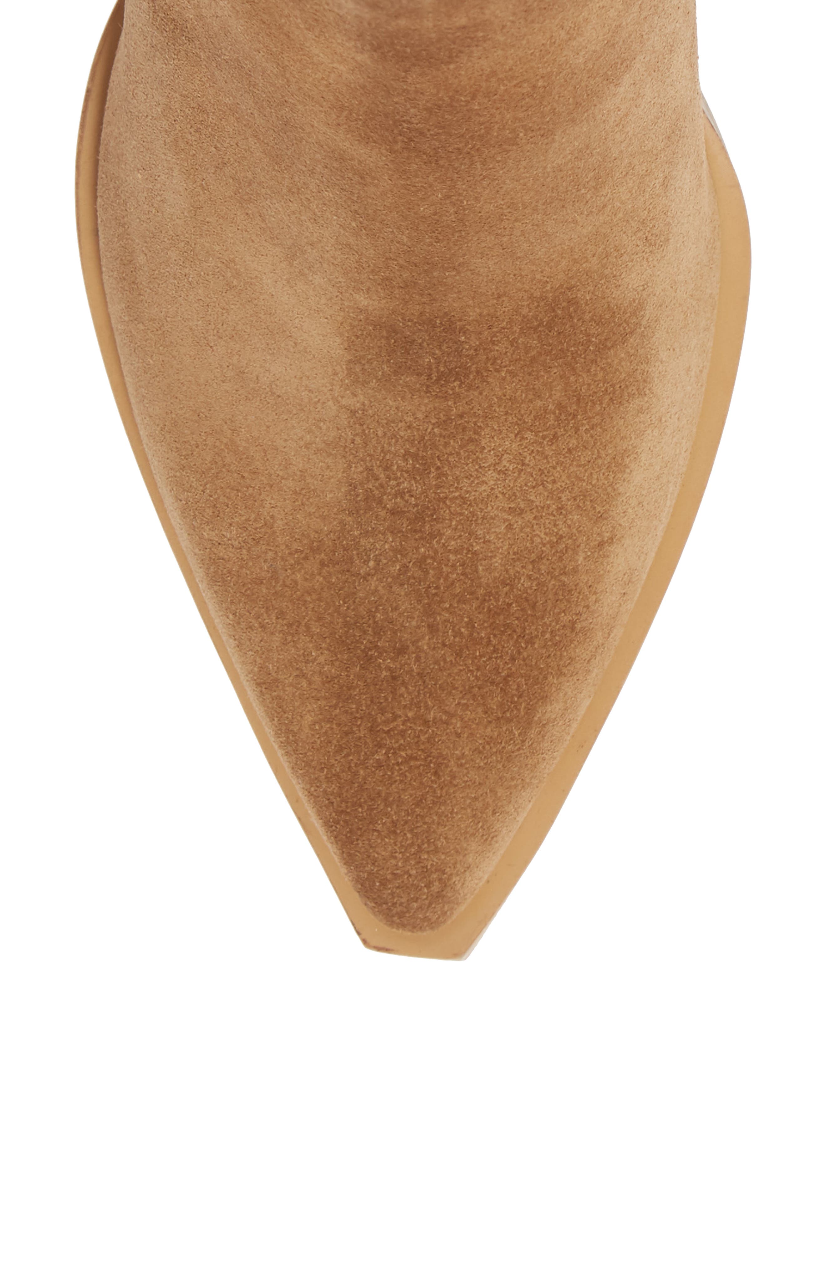 Oshay Pointed Toe Bootie, Alternate, color, NATURAL SUEDE