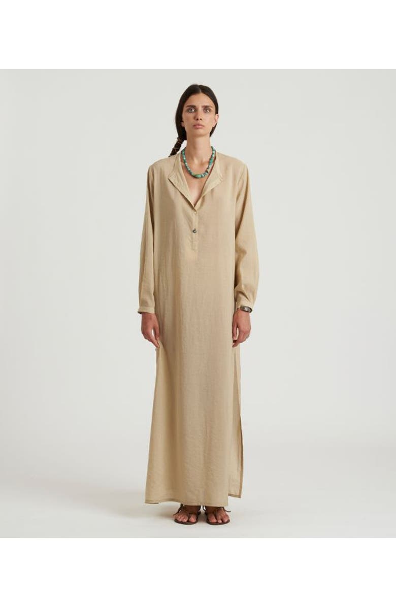 Fortela Valery Cotton Muslin Kaftan Dress, Alternate, color, Ecru