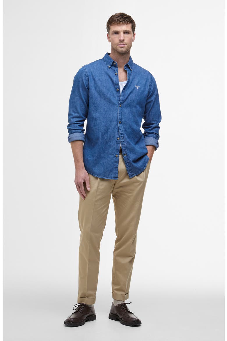 Crest Tailored Cotton Chambray Shirt, Alternate, color, CHAMBRAY