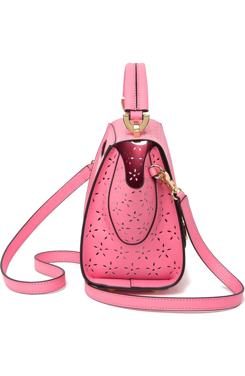 ZAC Zac Posen Eartha Lasercut Floral Leather Top Handle Bag, Alternate, color,