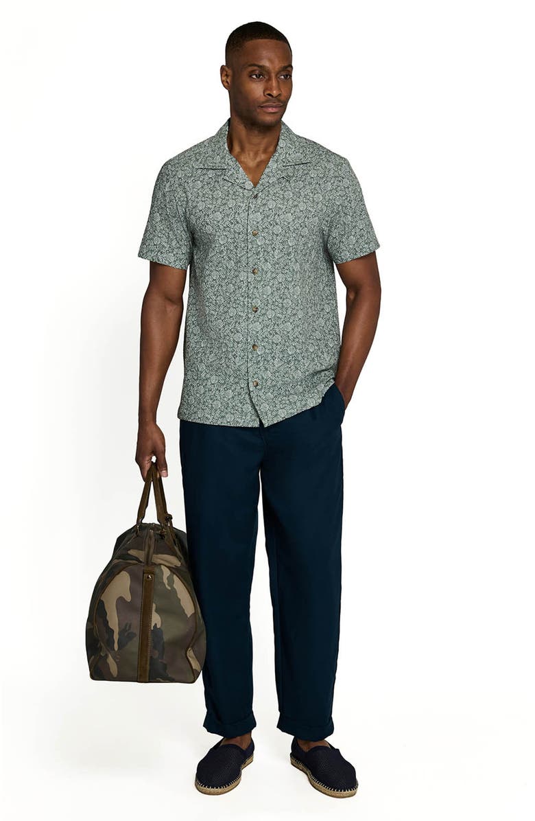 Brooklyn Brigade Floral Vine Short Sleeve Seersucker Camp Shirt, Alternate, color, Green