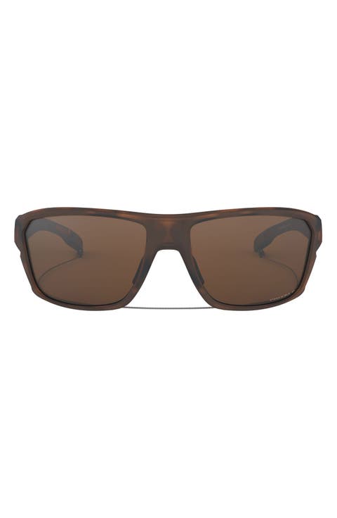 Split Shot 64mm Polarized Oversize Rectangle Sunglasses
