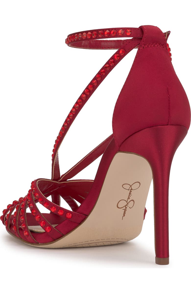 Jessica Simpson Jittale Ankle Strap Sandal, Alternate, color, Chili Pepper Matte Satin
