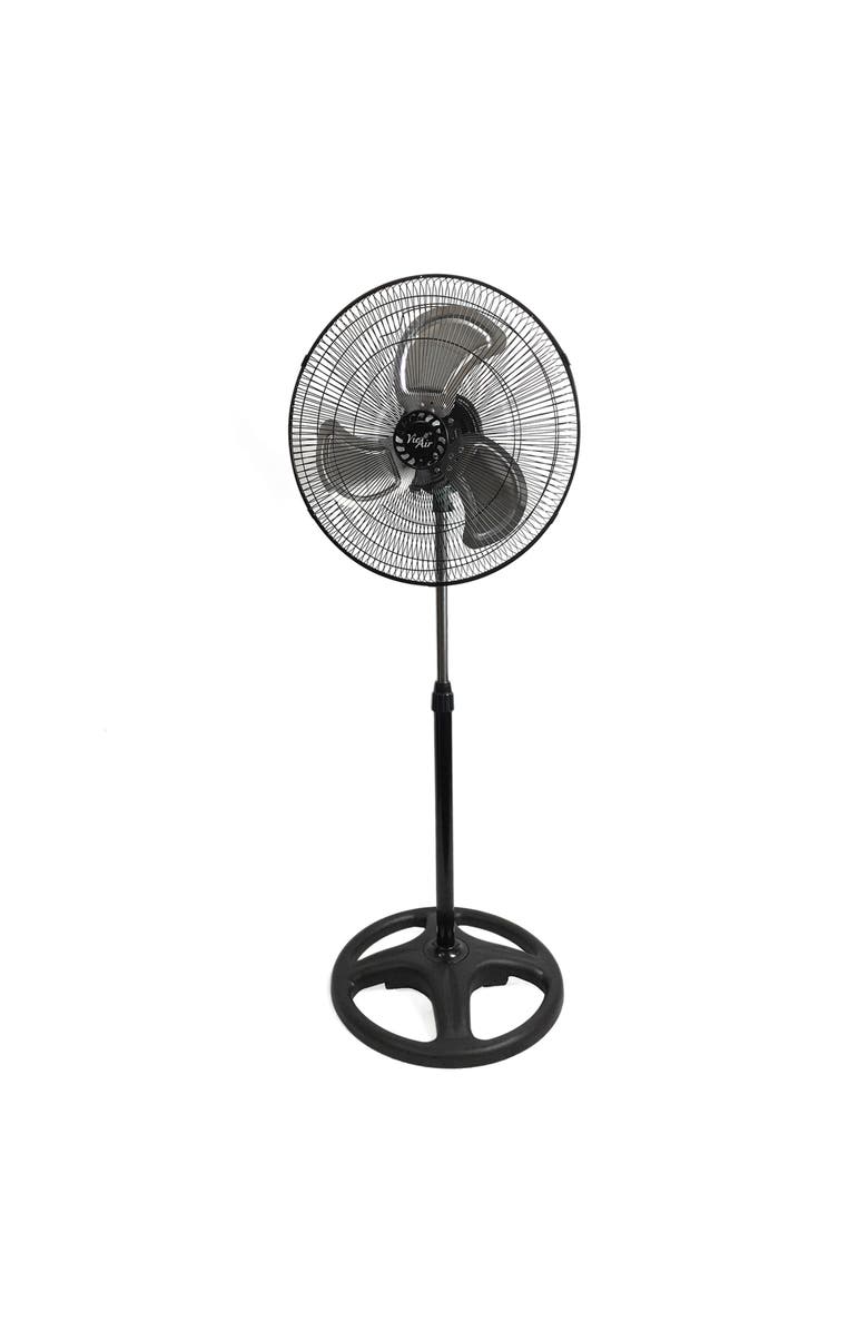 Vie Air 18 Inch Industrial Heavy Duty Pedestal Oscillating Metal Stand Fan, Main, color, Black