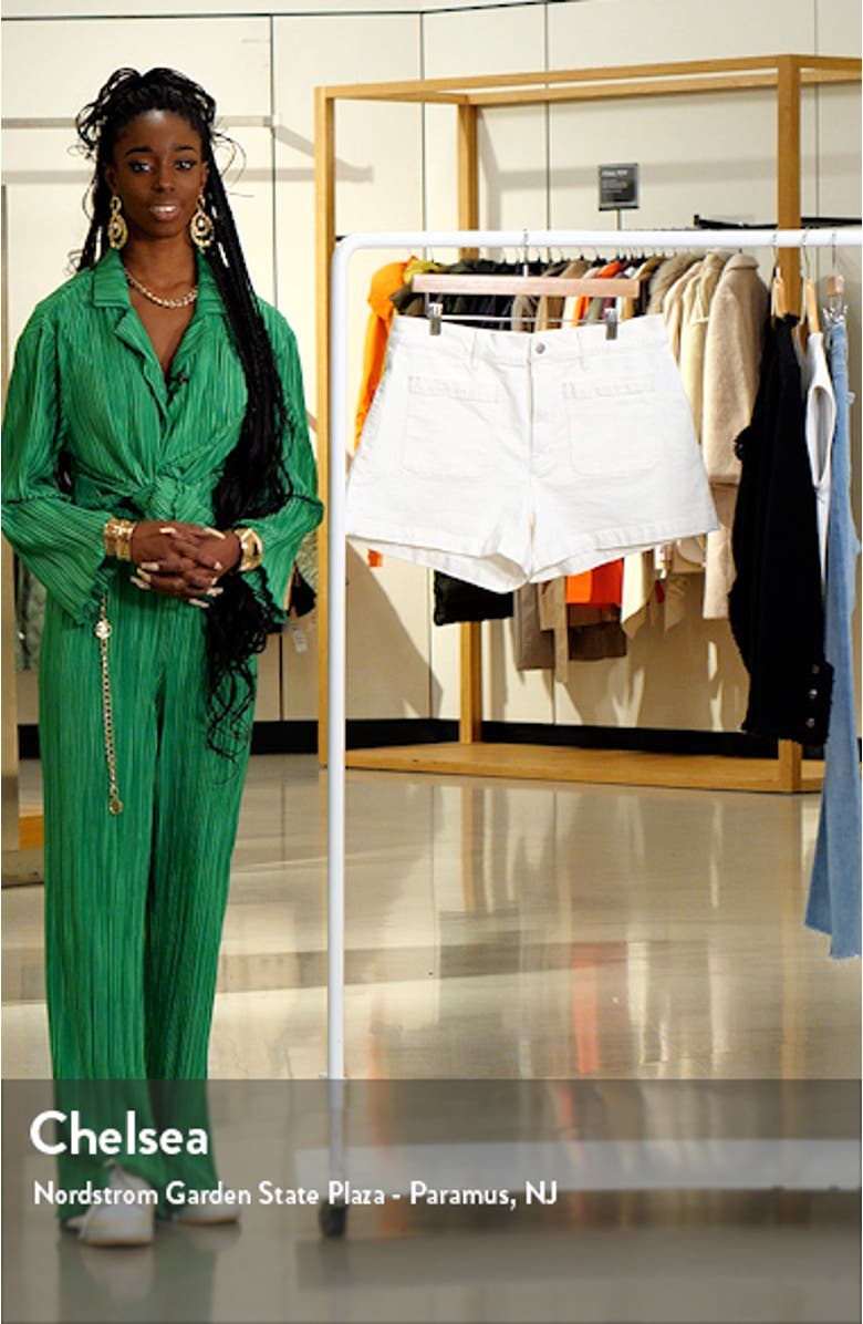 Patch Pocket High Waist Denim Shorts, sales video thumbnail