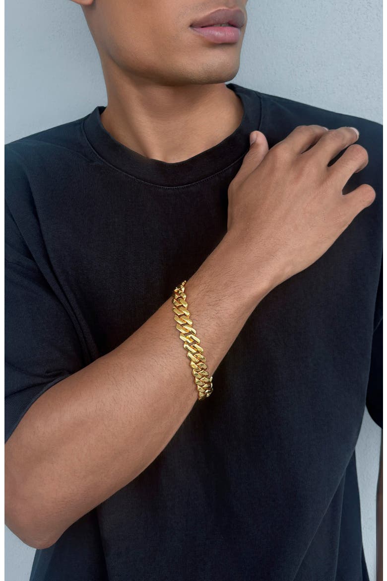Men's Cuban Curb Chain Bracelet, Alternate, color, GOLD