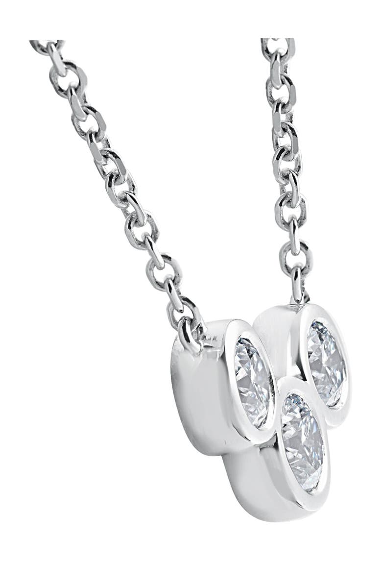 Bliss Diamond 1 3/4ct Diamond 3 Stone Bezel Pendant 14k Gold 18" Lobster Clasp Lab Grown, Alternate, color, 