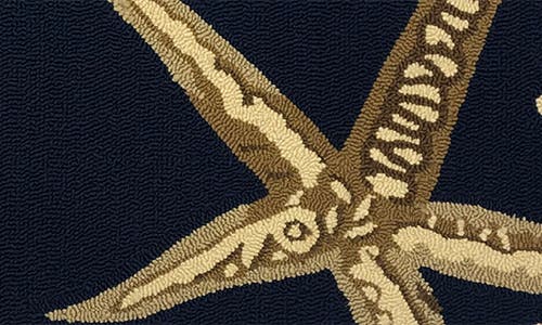 R16 Home Starfish Looped Door Mat In Indigo Cream