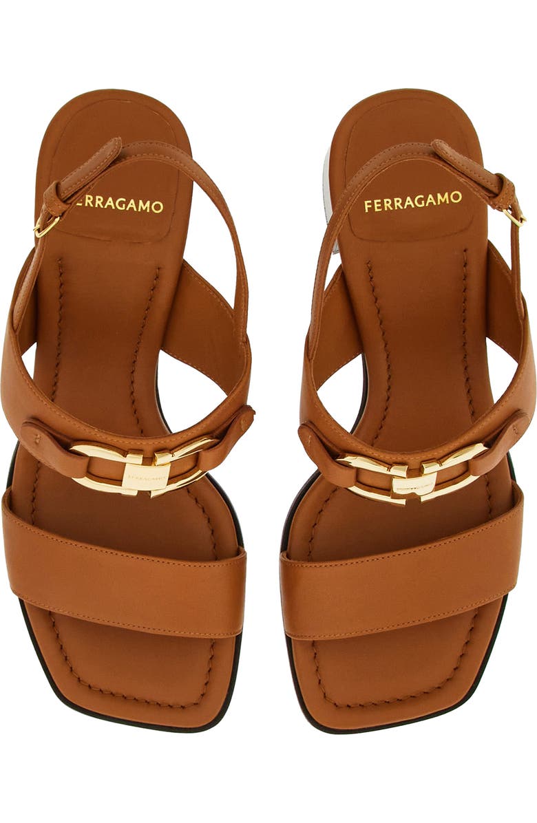 FERRAGAMO Lou Gancio Slingback Sandal, Alternate, color, Cuoio