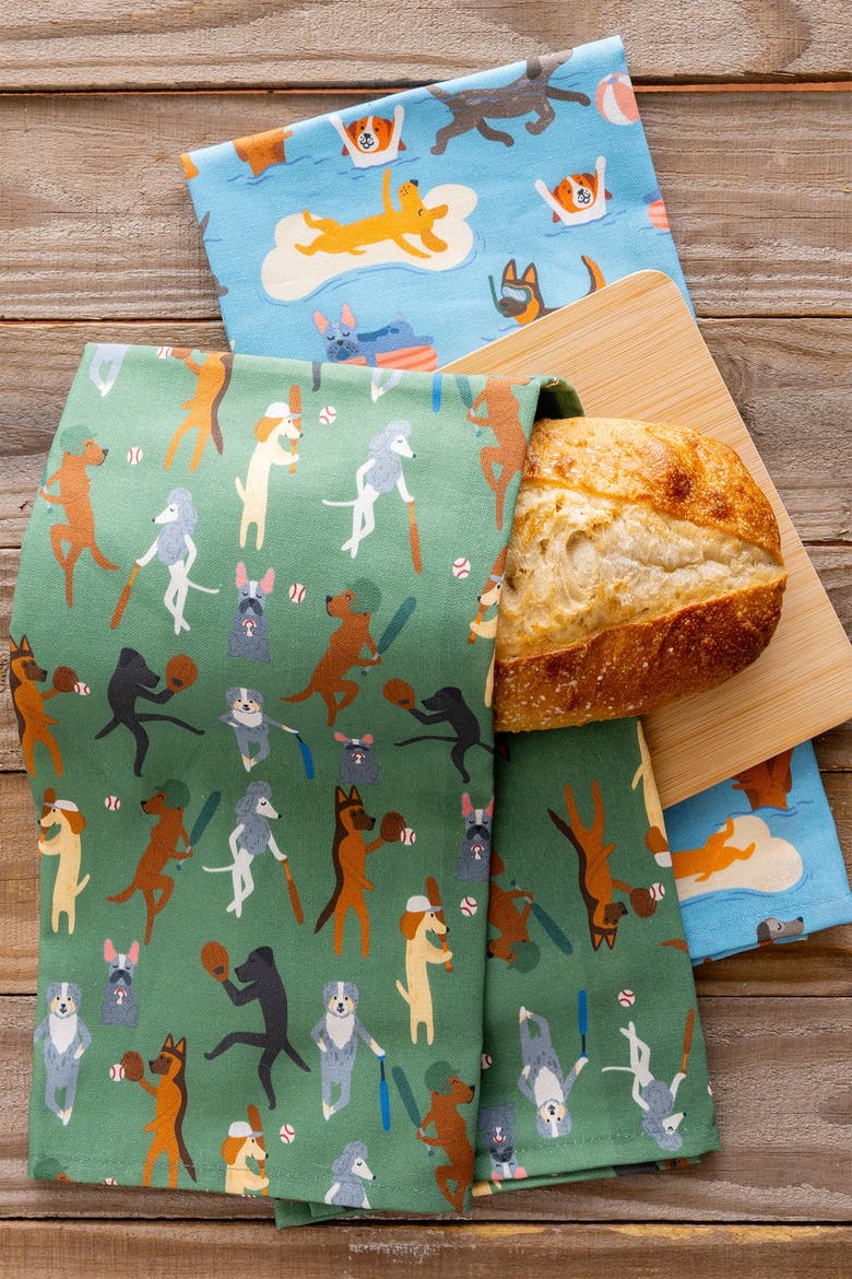 Dog Kitchen Towels - Fastballs & Floaties, Alternate, color, Fastballs and Floaties