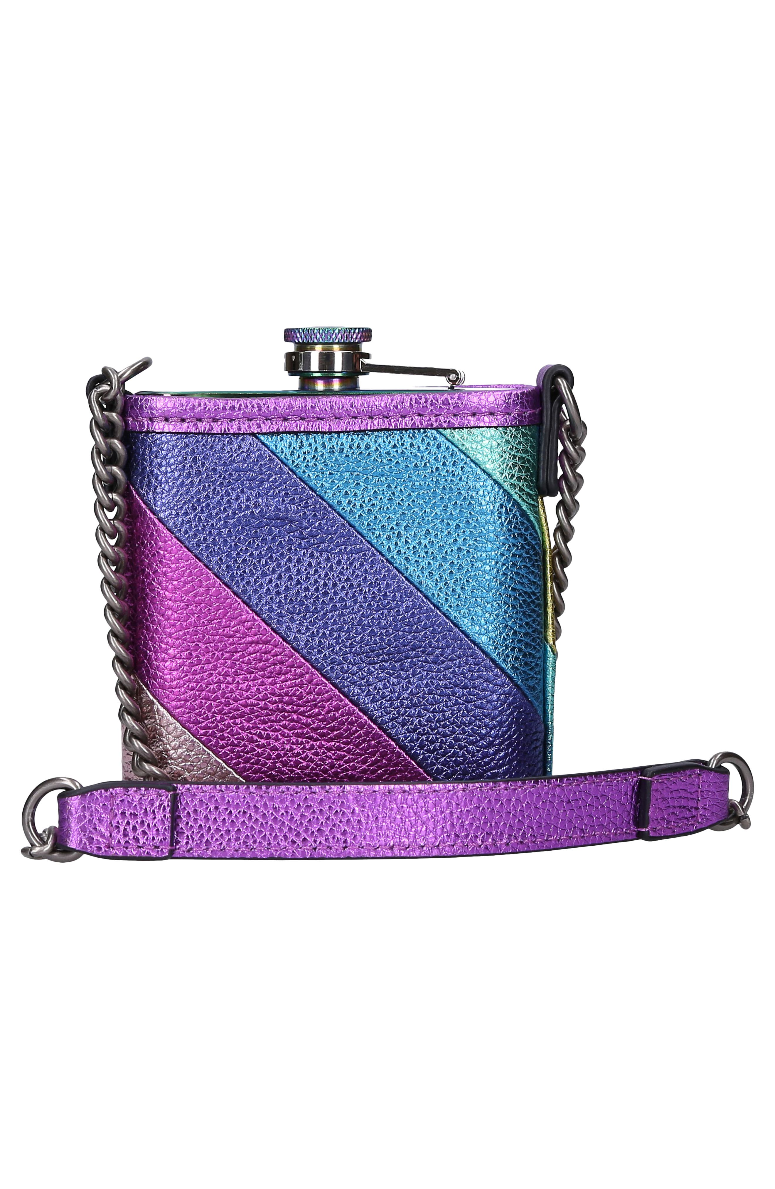 Kurt Geiger London Kensington Metallic Leather Flask, Alternate, color, 