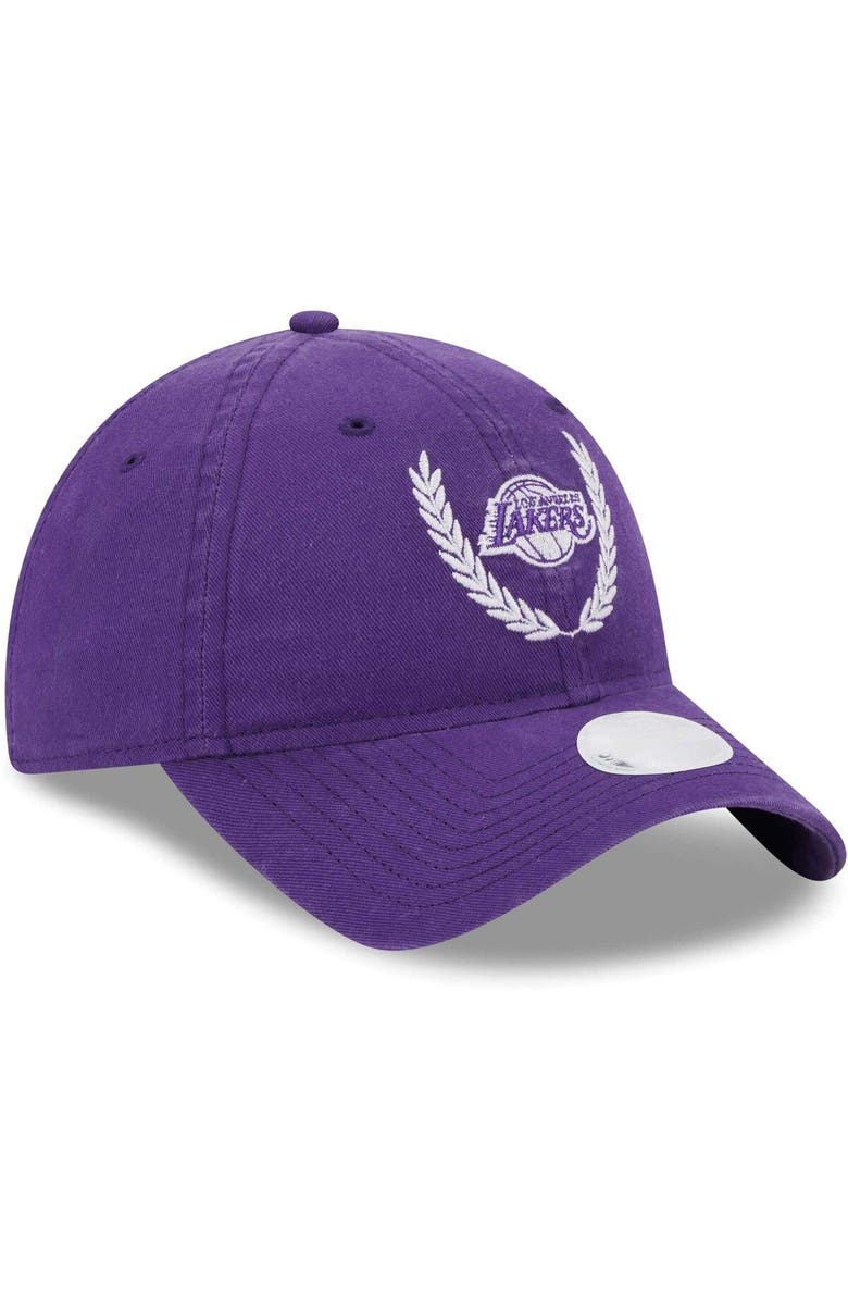 New Era Women's New Era Purple Los Angeles Lakers Leaves 9TWENTY Adjustable Hat, Alternate, color,