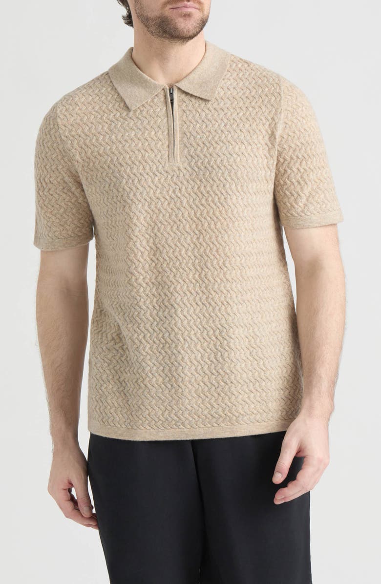 Hunter Lorne Half Zip Polo Sweater, Main, color, Pumice Stone