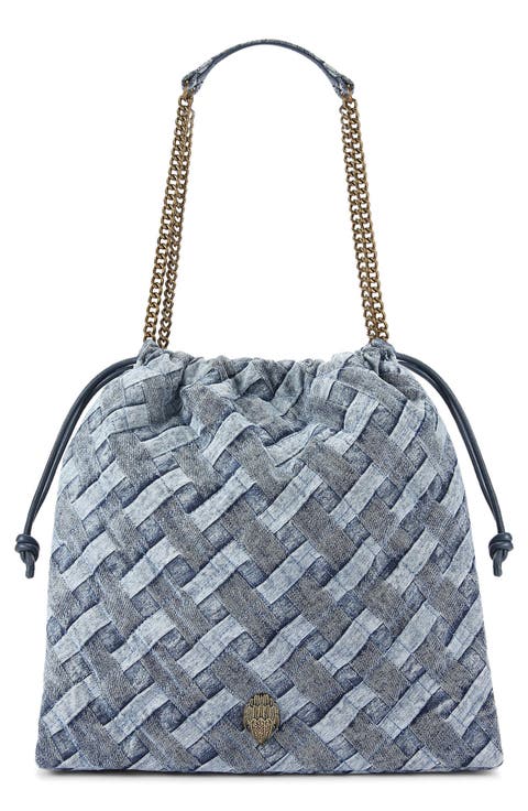 Kensington Drawstring Denim Shoulder Bag