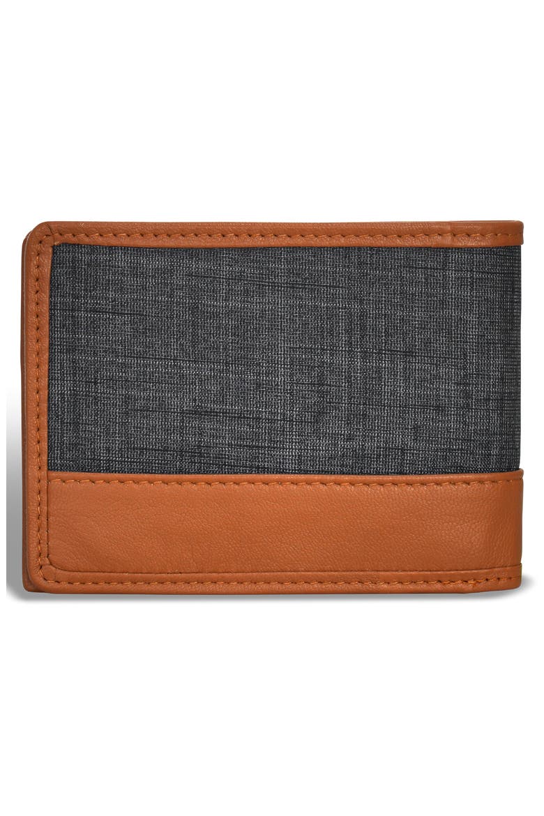Denim Center Wing Bifold Wallet, Alternate, color, TAN/ BLACK