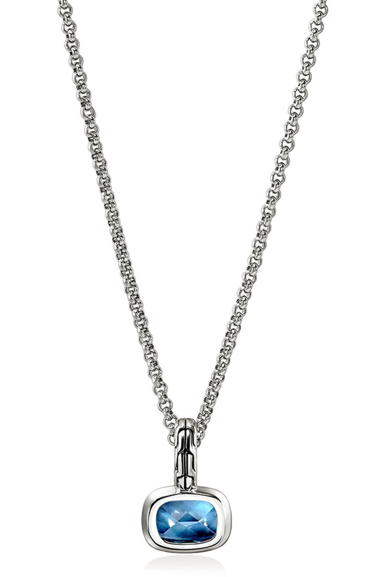 Heishi Sterling Silver London Blue Topaz Pendant Necklace, Alternate, color, LONDON BLUE TOPAZ