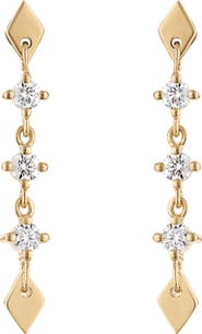EDEN PRESLEY Long Shine Diamond Linear Drop Earrings