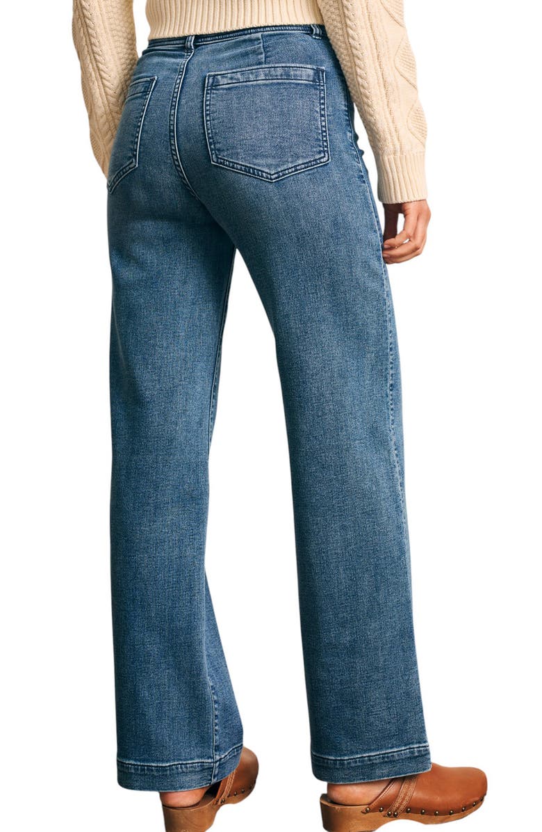 Faherty Stretch Terry Wide Leg Jeans, Alternate, color, 