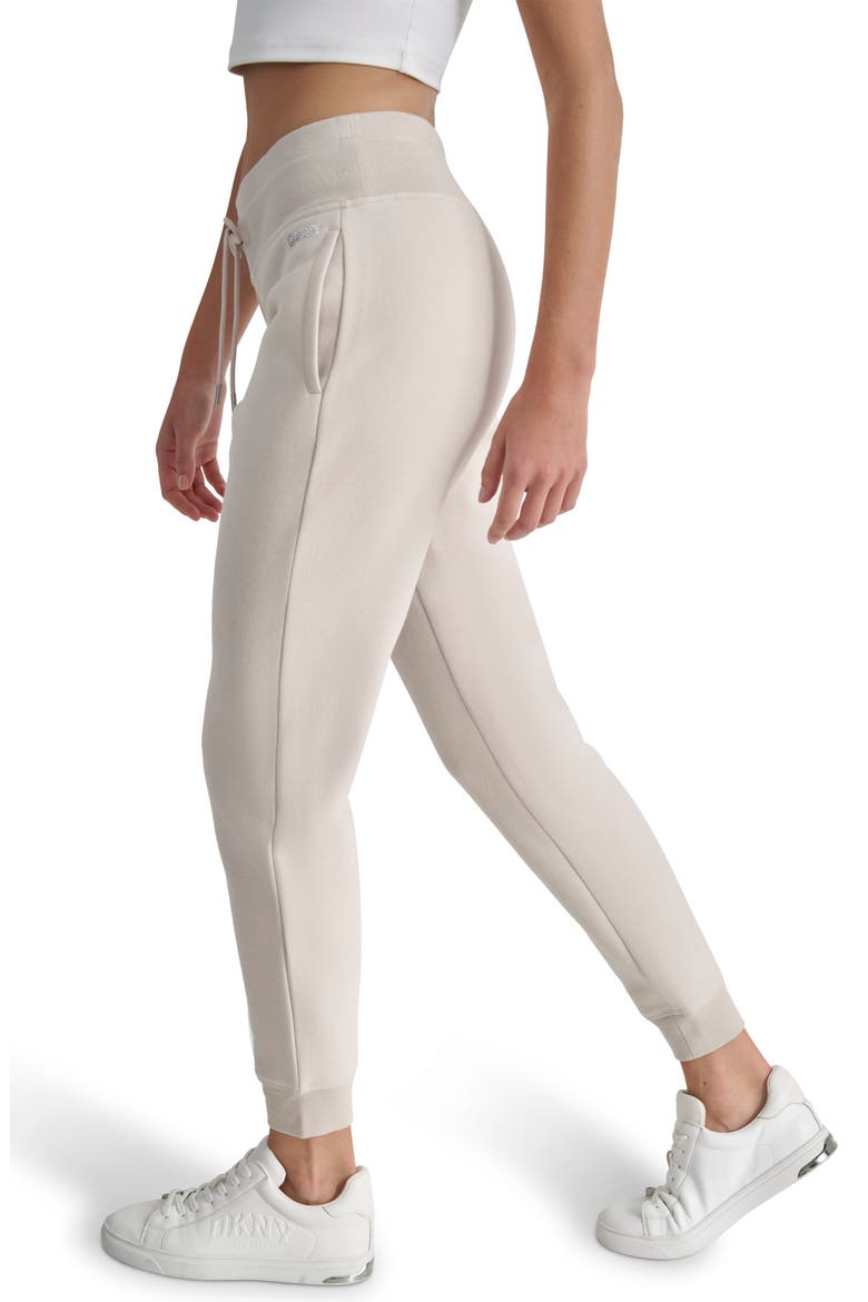 Rhinestone Logo Cuffed Fleece Joggers, Alternate, color, OAT
