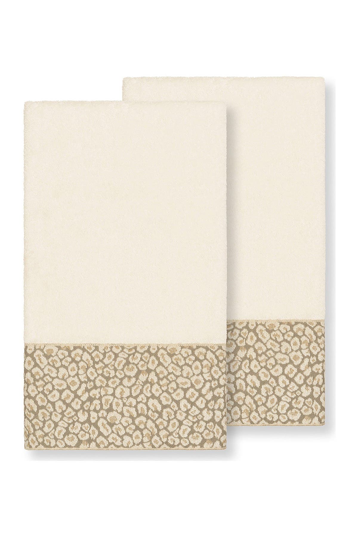 Linum Home Textiles Spots Embellished Bath Towel - Set of 2 - Cream