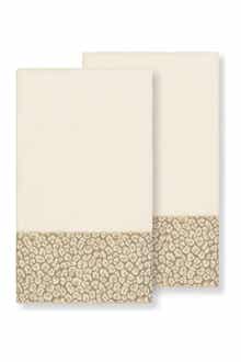 Linum Home Textiles Spots Embellished Bath Towel - Set of 2 - Cream