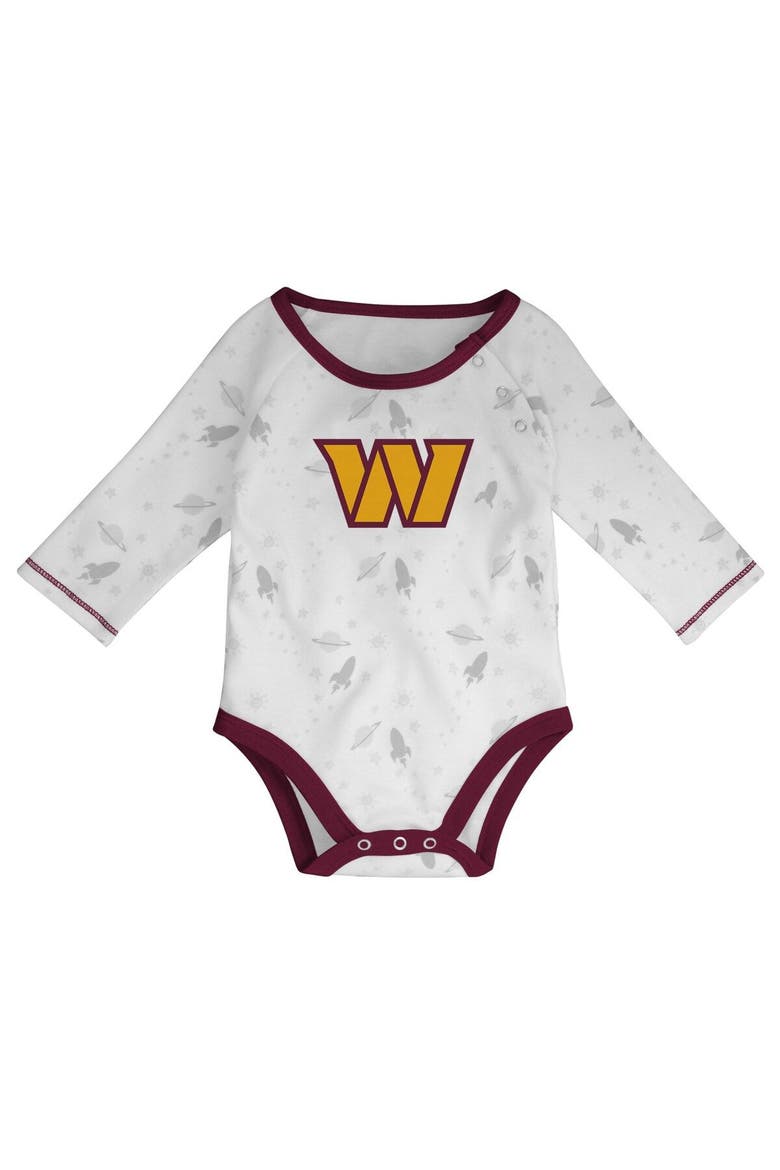 Newborn & Infant White/Burgundy Washington Commanders Dream Team Bodysuit Pants & Hat Set, Alternate, color, White