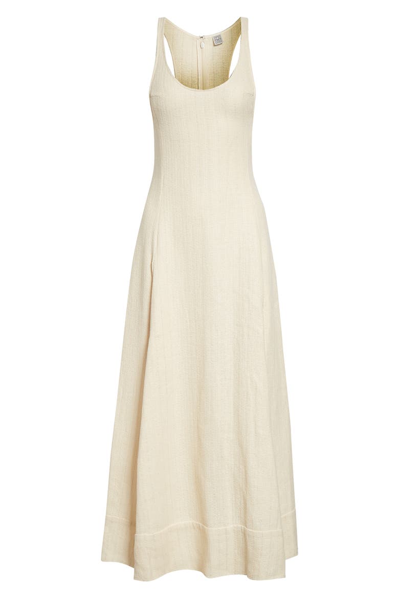 Sculpted Cotton Sablé Dress, Alternate, color, ECRU