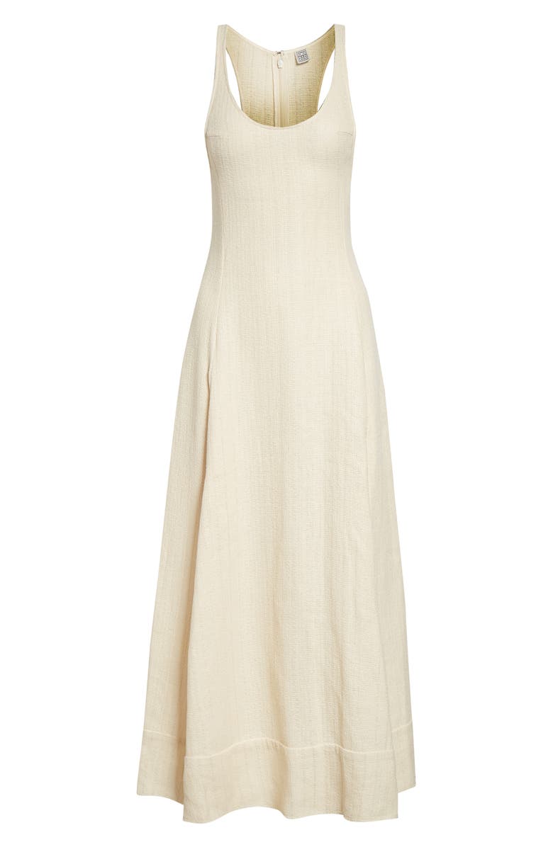 TOTEME Sculpted Cotton Sablé Dress, Alternate, color, Ecru